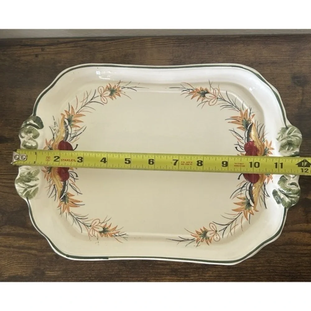 RARE 4-PC Royal Sealy Plum Harvest Soup Tureen Matching Platter Lid & Ladle 60's